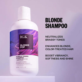 Label highlights squalane moisture in IGK Blonde Pop formula