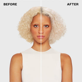 IGK Blonde Pop conditioner applied to hair showing lightweight formula that won’t weigh strands down.