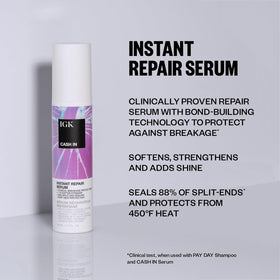 IGK Bond-building Repair Set packaging highlights dual treatment for nourished, resilient hair.