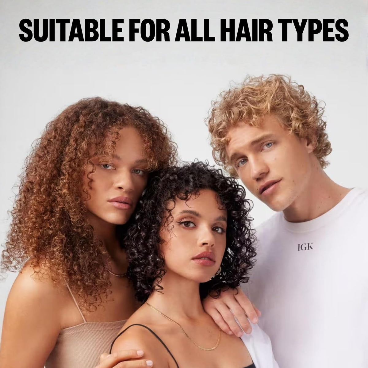 Define curls without stiffness using IGK whipped cream on medium to thick hair