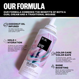 IGK curls on wet hair with whipped cream applied for enhanced curl formation