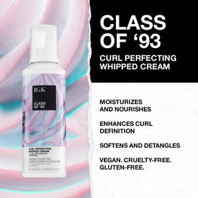 Creamy whipped texture of IGK Class of ’93 for soft detangling and definition