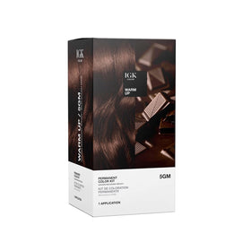 IGK Color Kit Warm Up Golden Mahogany Brown packaging highlighting premium salon-grade quality