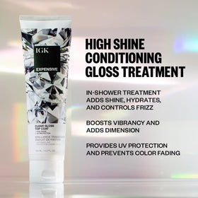 Two 4.2 oz IGK Expensive Clear Gloss Top Coat bottles in a pack.