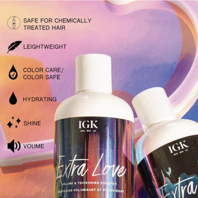 IGK Extra Love conditioner application shows scalp-friendly hydration