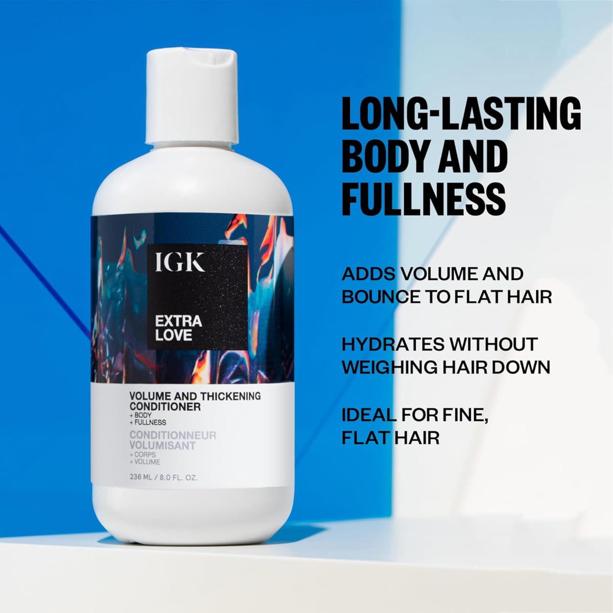 IGK Extra Love packaging box emphasizing cruelty-free, sulfate-free daily care