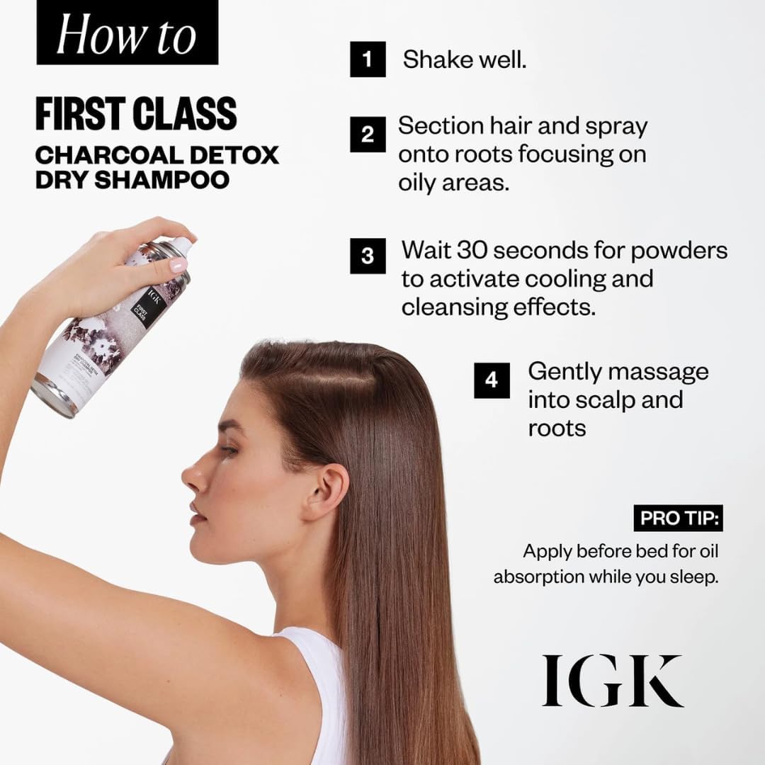 IGK First Class Dry Shampoo being applied to roots for lift