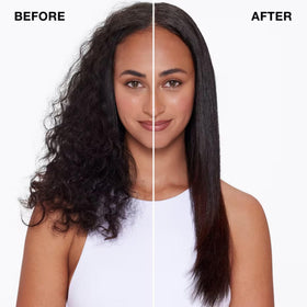 Close up of IGK GOOD BEHAVIOR frizz control spray texture
