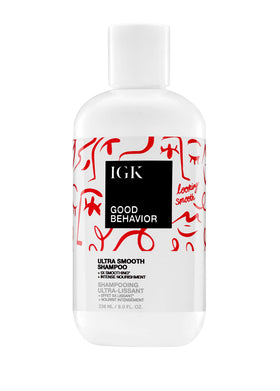 IGK GOOD BEHAVIOR ultra-smooth bottle pour shows frizz-control in action