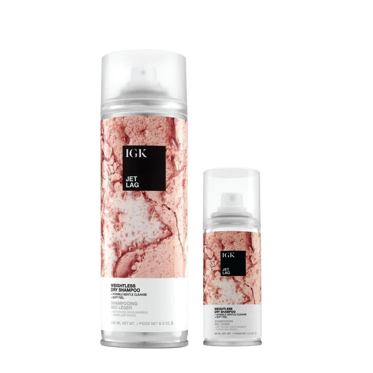 IGK Jet Lag bottle for weightless refresh with no visible residue