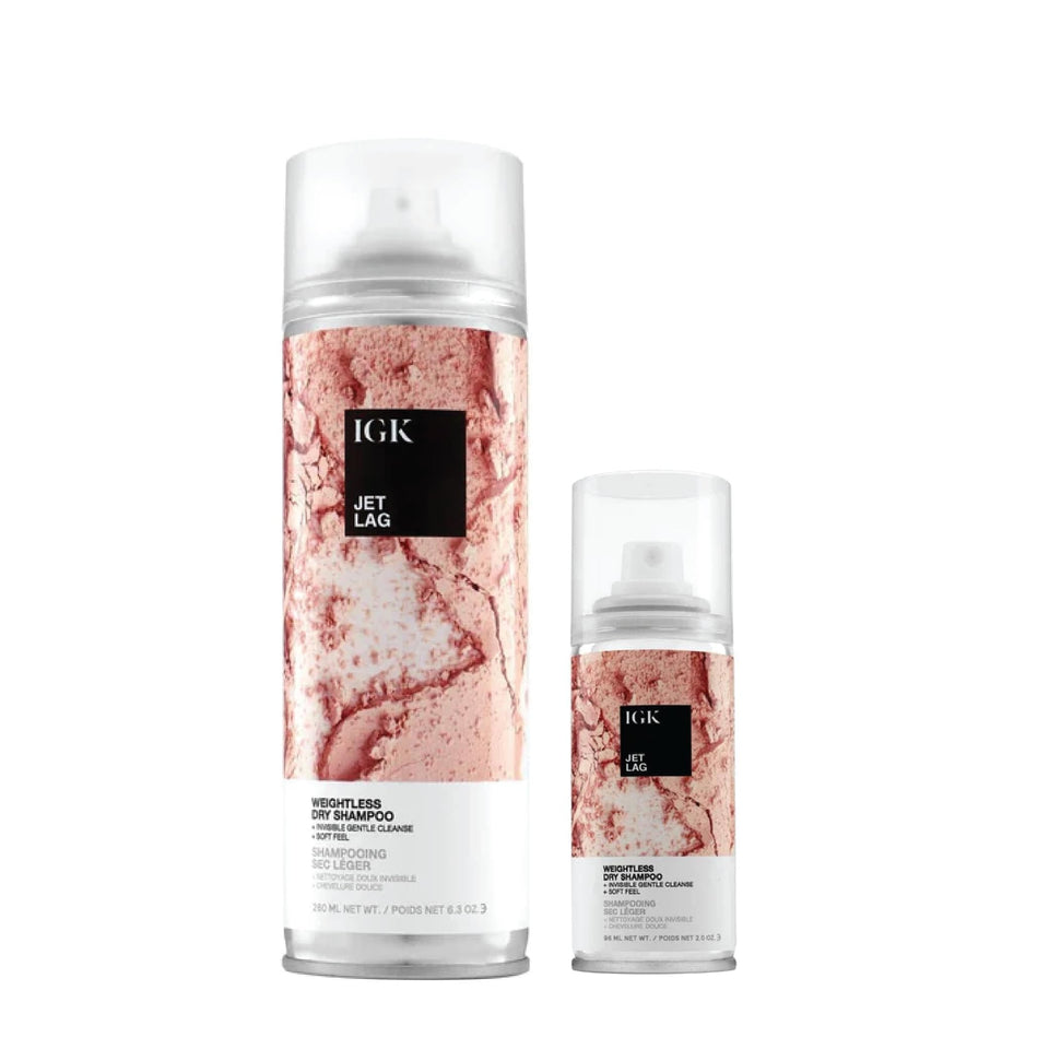 IGK Jet Lag bottle for weightless refresh with no visible residue