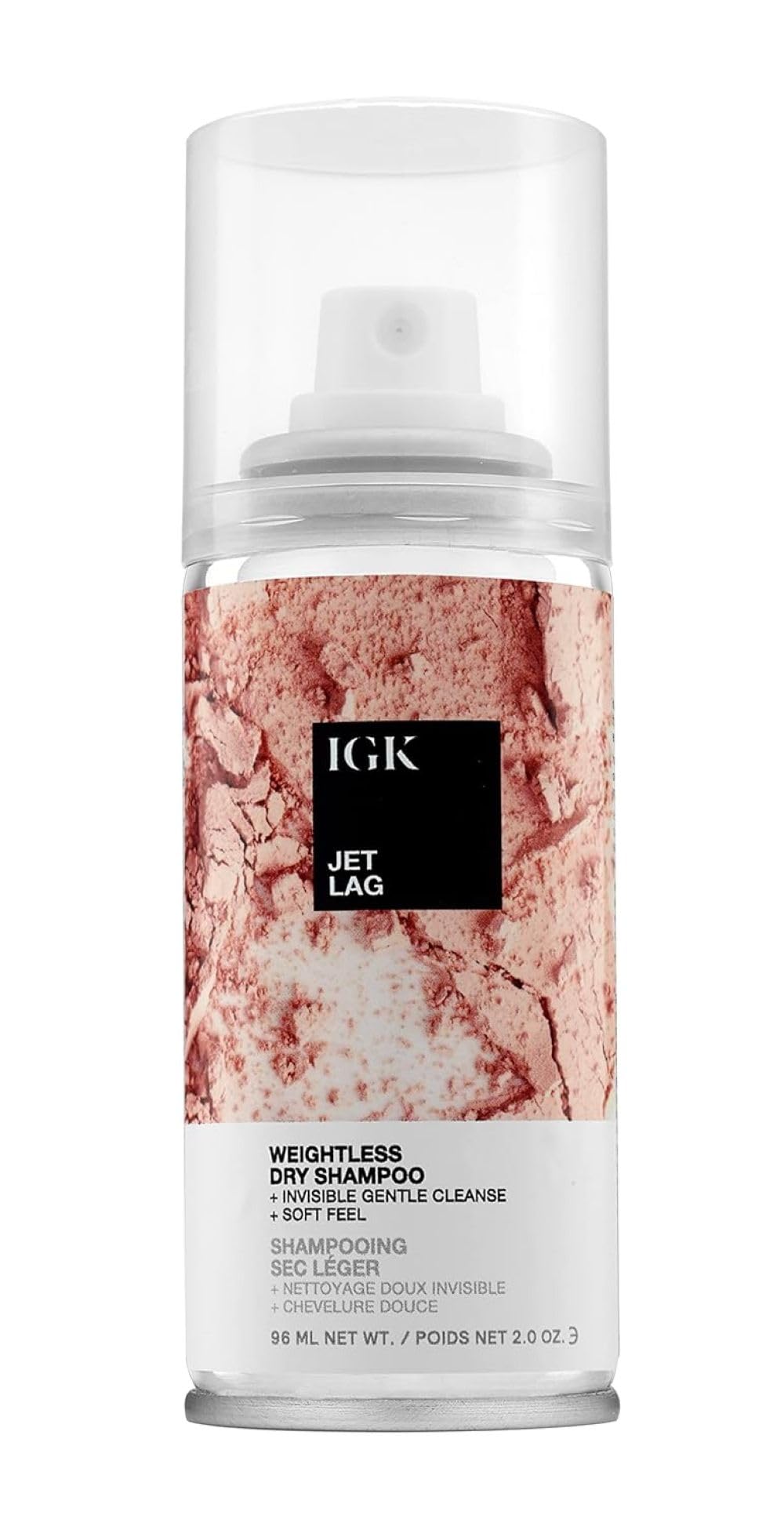 IGK Jet Lag travel size bottle for on-the-go refreshing roots and oil control.