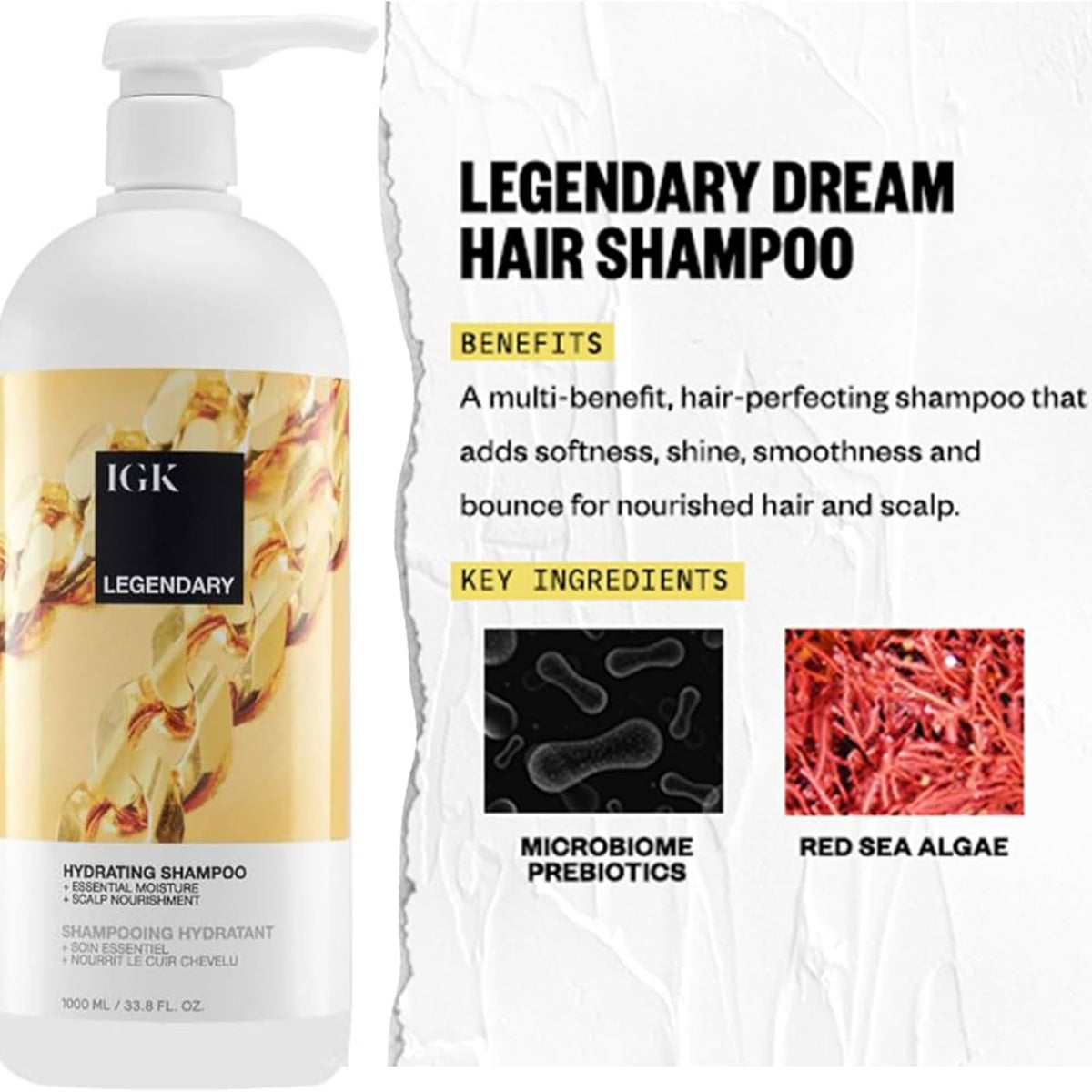 IGK Legendary Dream Hair Conditioner bottle highlighting lightweight conditioning for bounce