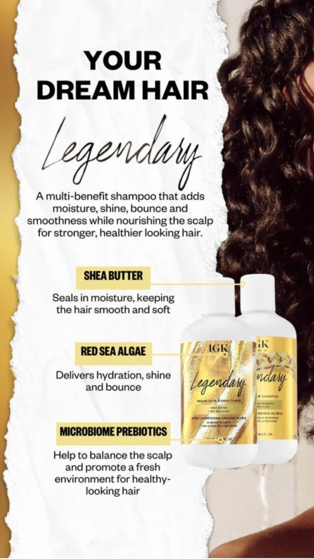 Color-treated hair gains moisture for dry ends with IGK Dream Hair Conditioner.
