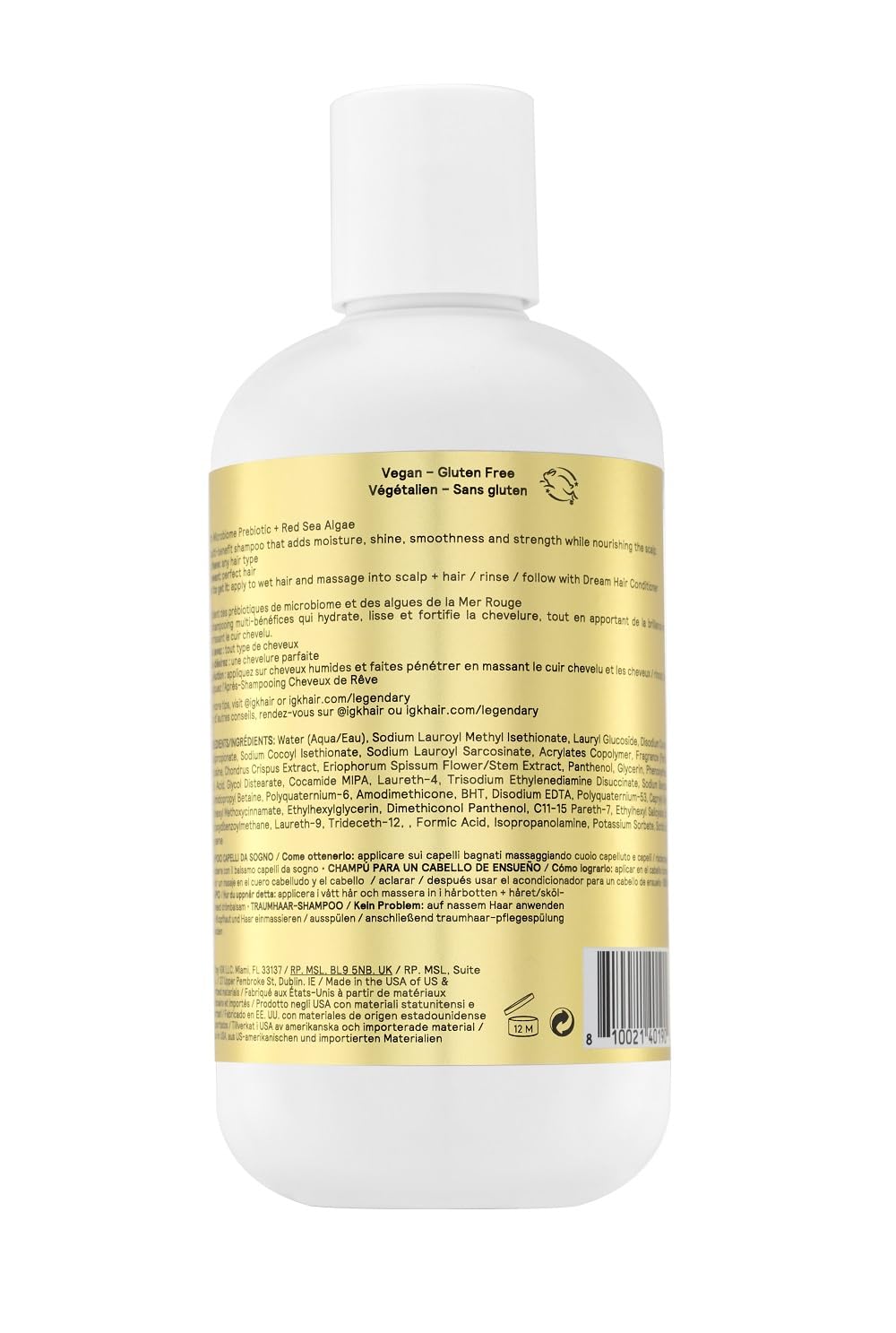 IGK Legendary Dream Hair Shampoo lather demonstrates rich cleansing without heaviness.