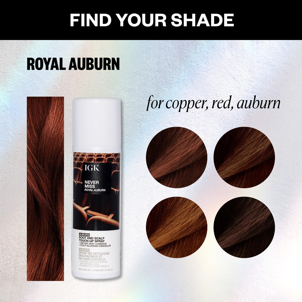 IGK Never Miss formula with Biotin Rosemary Squalane nourishes the scalp while concealing roots.