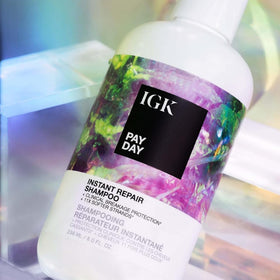 IGK Pay Day bond-repair-technology graphic implies stronger, resilient hair over time.