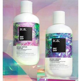 IGK Pay Day conditioner bottle delivering deep hydration for soft, frizz-free hair.
