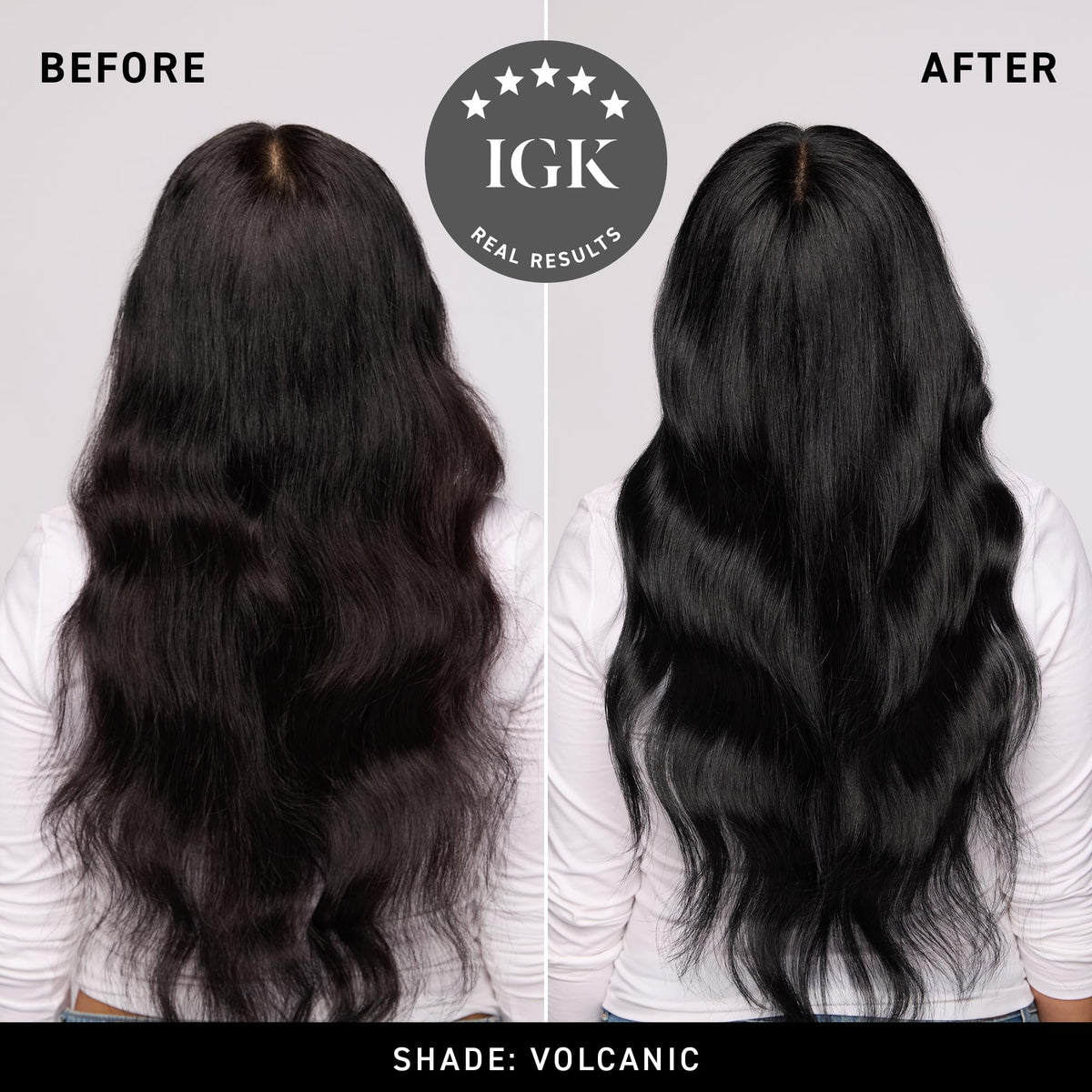 IGK Volcanic Black applicator enables precise, even shade control during application