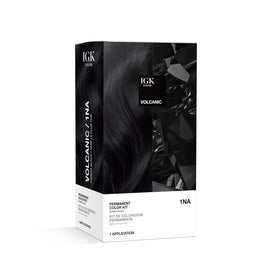 IGK Volcanic Black dye bottle for at-home salon-grade color with full gray coverage