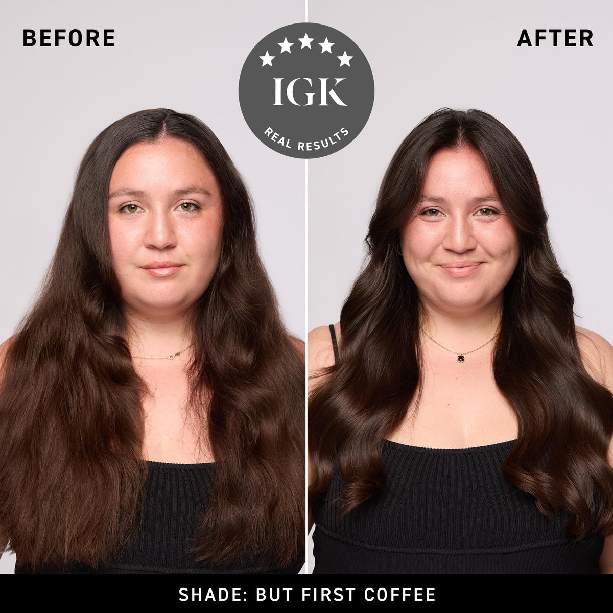 IGK But First Coffee color-cream ensures consistent saturation and long-lasting shade