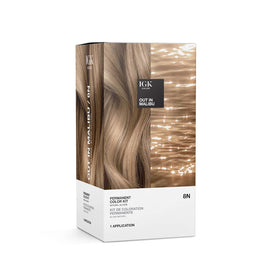 IGK Permanent Hair Dye Color Kit 8N Malibu natural blonde delivers salon-grade color at home