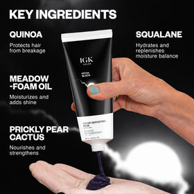 IGK Pitch Black vegan cruelty-free formula supports color refresh between salon visits