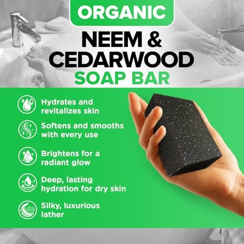 iHeart Nature Neem Soap Bar foaming-lather closeup showing rich creaminess and smooth rinse.