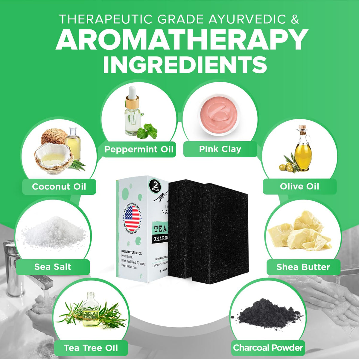 iHeart Nature Tea Tree Oil Drop highlights refreshing, cooling fragrance for shower sensations.