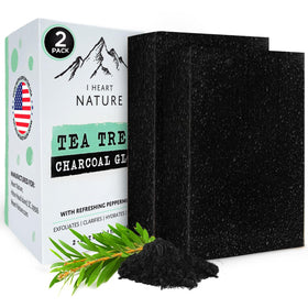 iHeart Nature Tea Tree Soap Charcoal 2-Pack purifies skin while moisturizing.