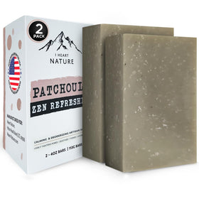 iHeart Patchouli Soap two-pack delivers a rich lather for a refreshing daily cleanse.