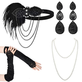 iHUFeather 1920s flapper headband with feather for retro party styling