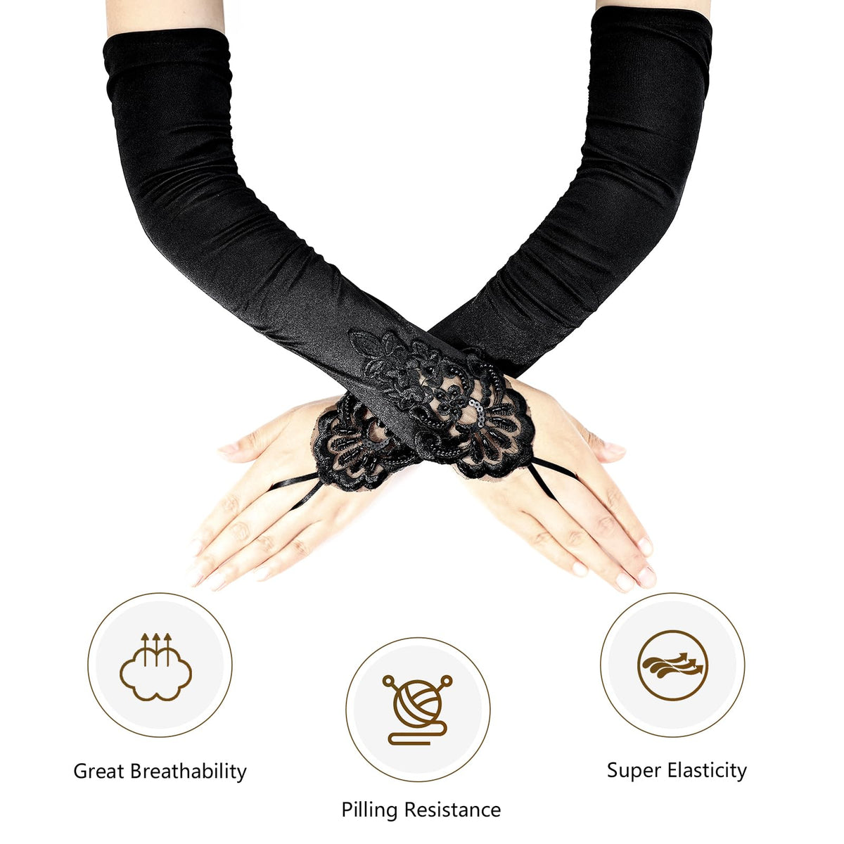 iHUFeather faux pearl necklace completes a timeless flapper silhouette