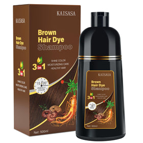 IIIMEIDU Brown hair dye shampoo bottle for easy at-home gray coverage