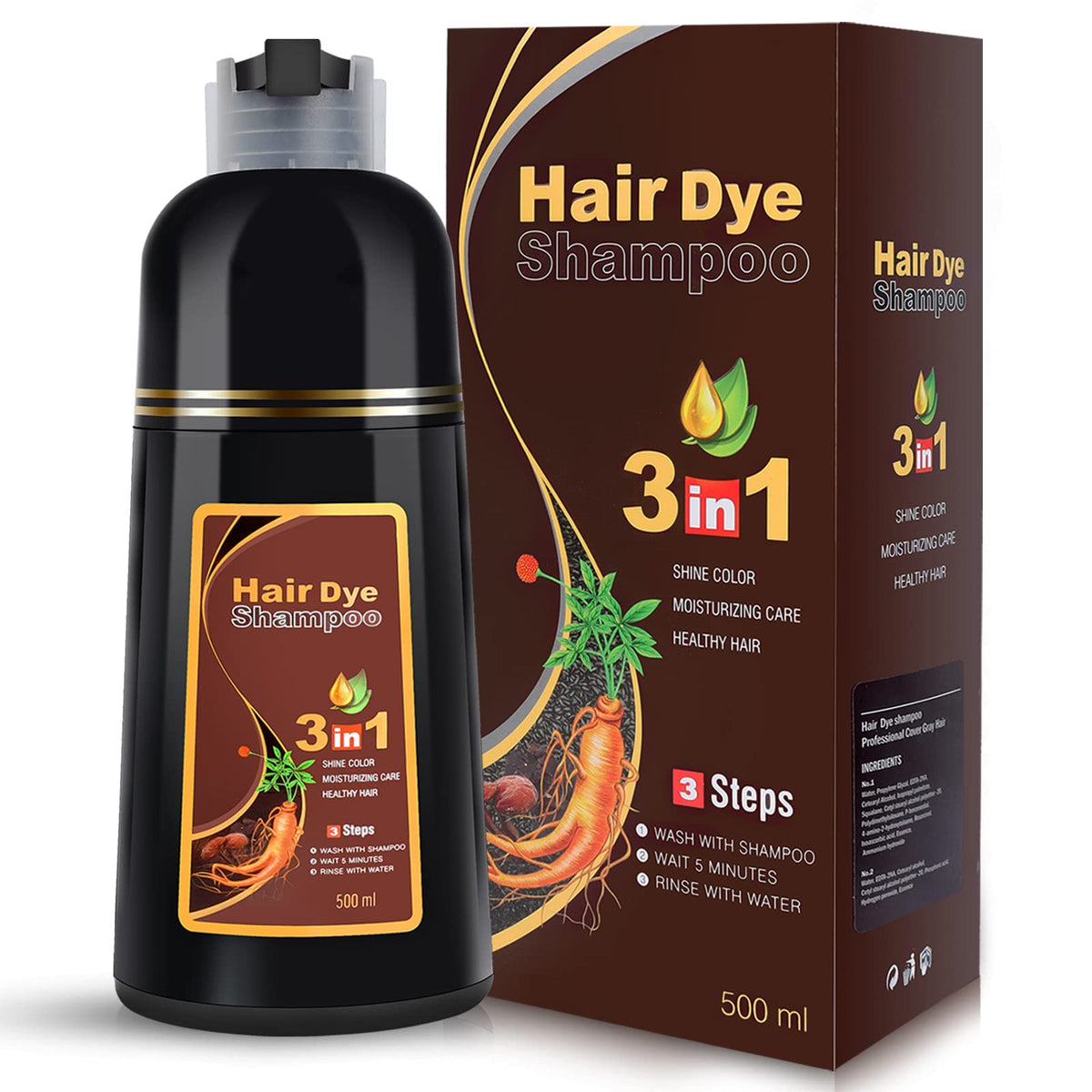 IIIMEIDU Burgundy Hair Dye Shampoo bottle shows at-home color and nourishment.