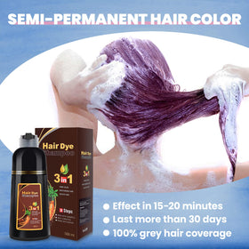 IIIMEIDU Dark Burgundy Shampoo lasting color close-up highlights shade longevity