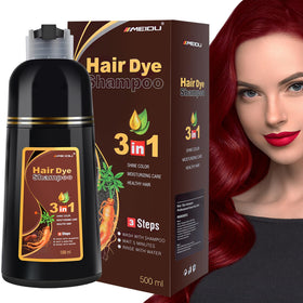 IIIMEIDU DarkBurgundy Hair Dye Shampoo applying color at home with no mess.