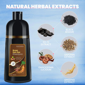 IIIMEIDU Gray coverage close-up shows an even tone with herbal ingredients.