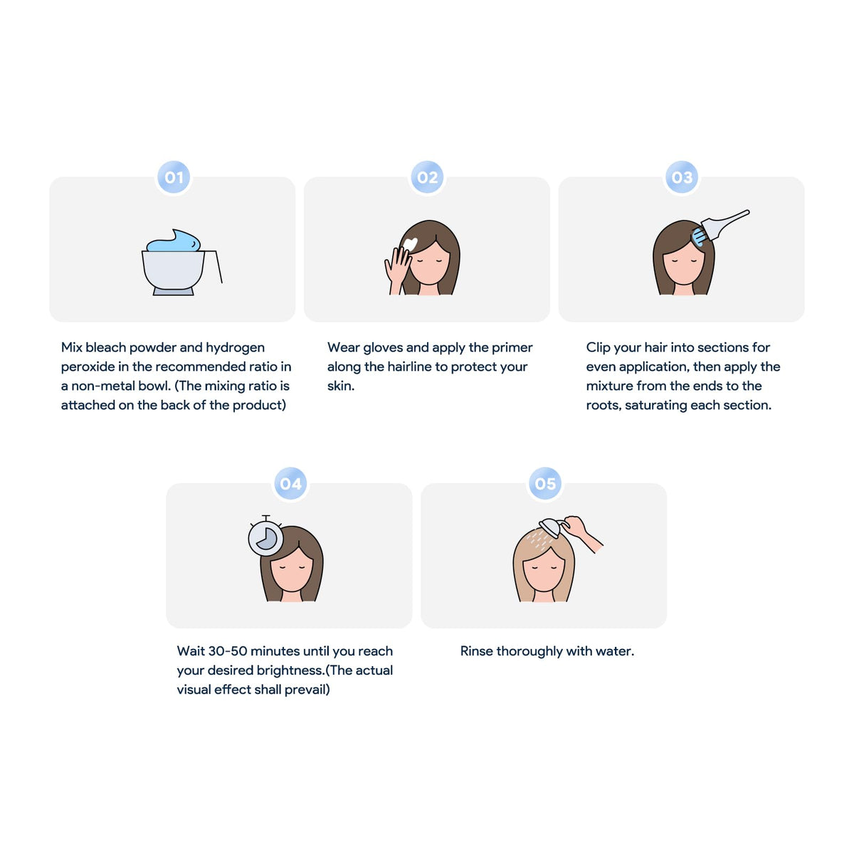 iiimeidu hair bleach kit on display for home salon use