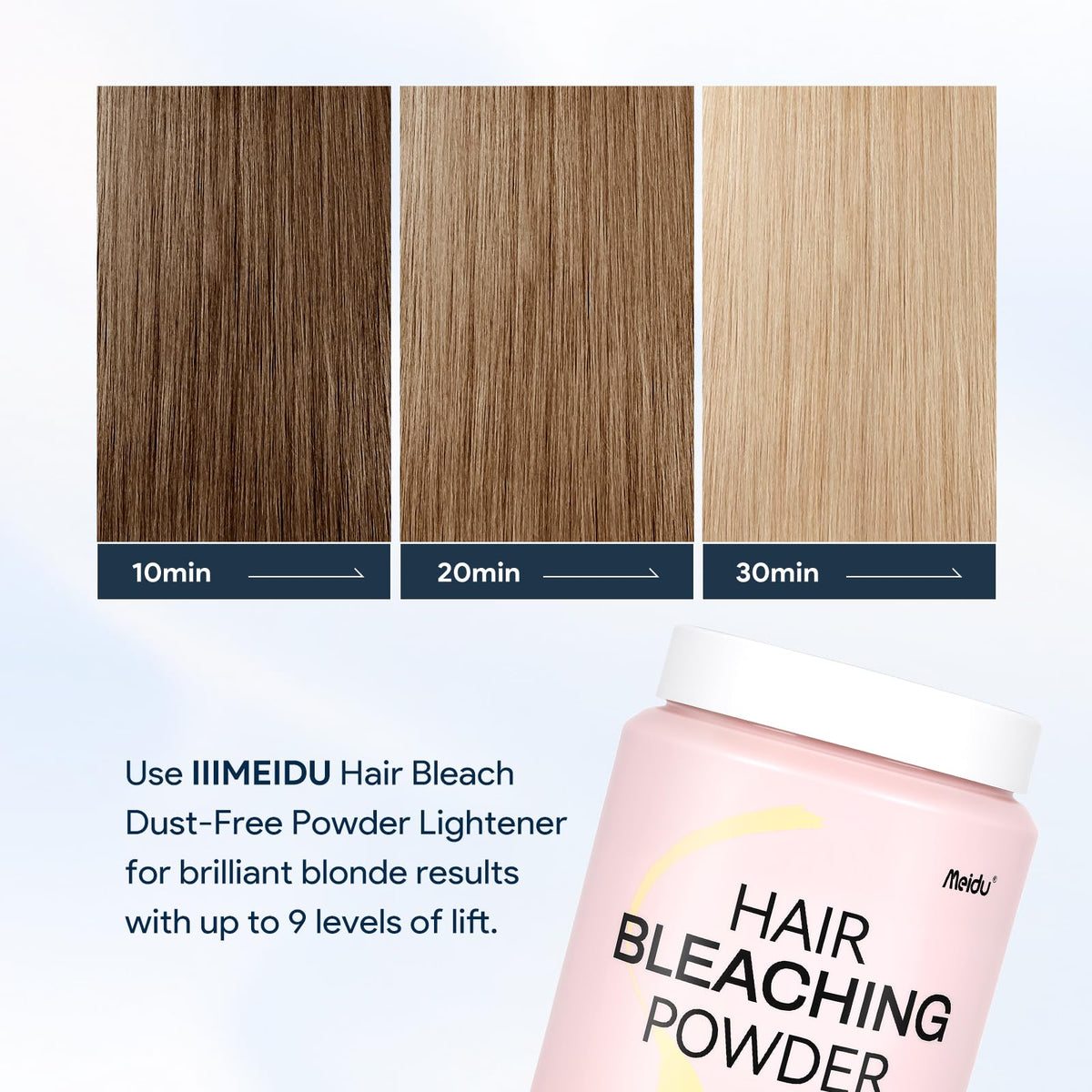 iiimeidu hair bleach processed hair with platinum glow after lightening