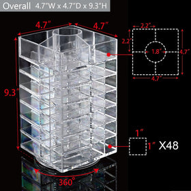 Ikee Design Lipstick Organizer 53-slot tower improves visibility and selection.