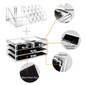 Ikee Design clear acrylic vanity storage offers elegant countertop organization.