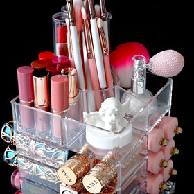 Ikee Design Lipstick Organizer lower slots store the full lipstick collection neatly.