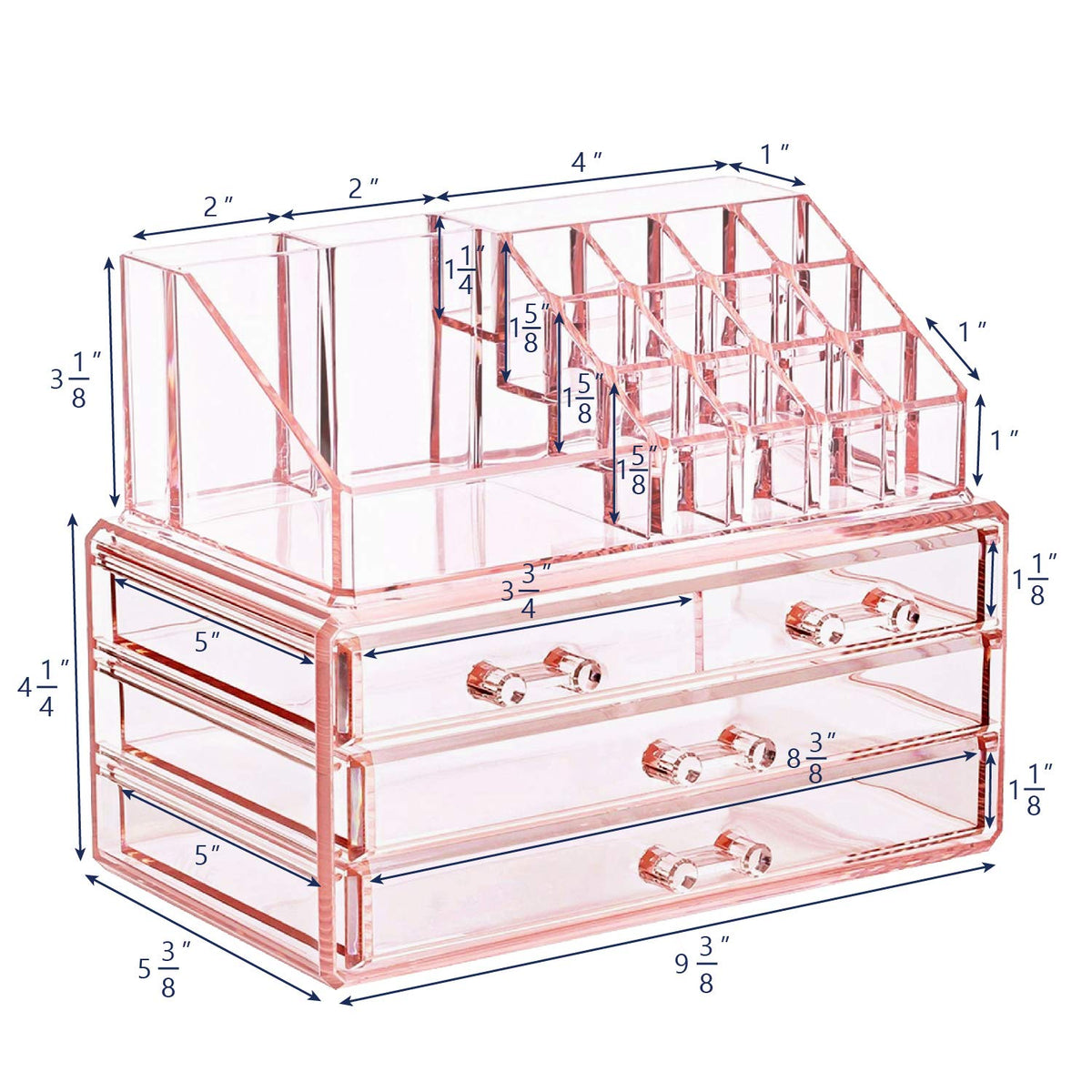 Ikee Design pink makeup organizer with 12 lipstick slots for quick access.