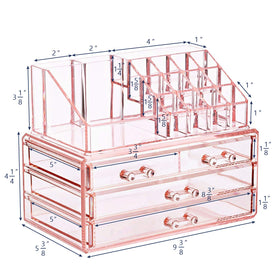 Ikee Design pink makeup organizer with 12 lipstick slots for quick access.