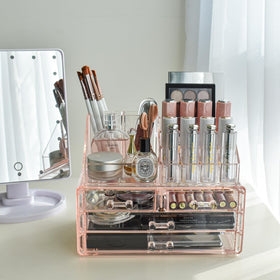 Ikee Design pink organizer packaged for dresser-ready setup.