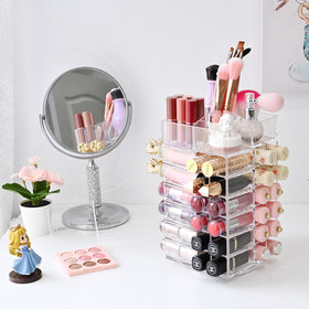 Ikee Design Lipstick Organizer 360° rotation enables quick favorite access.