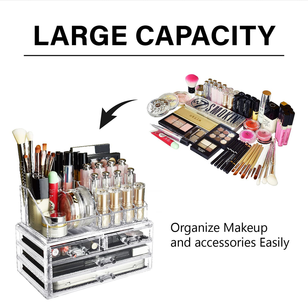 Ikee Design upper 12 lipstick slots keep lip products sorted and easy to grab.