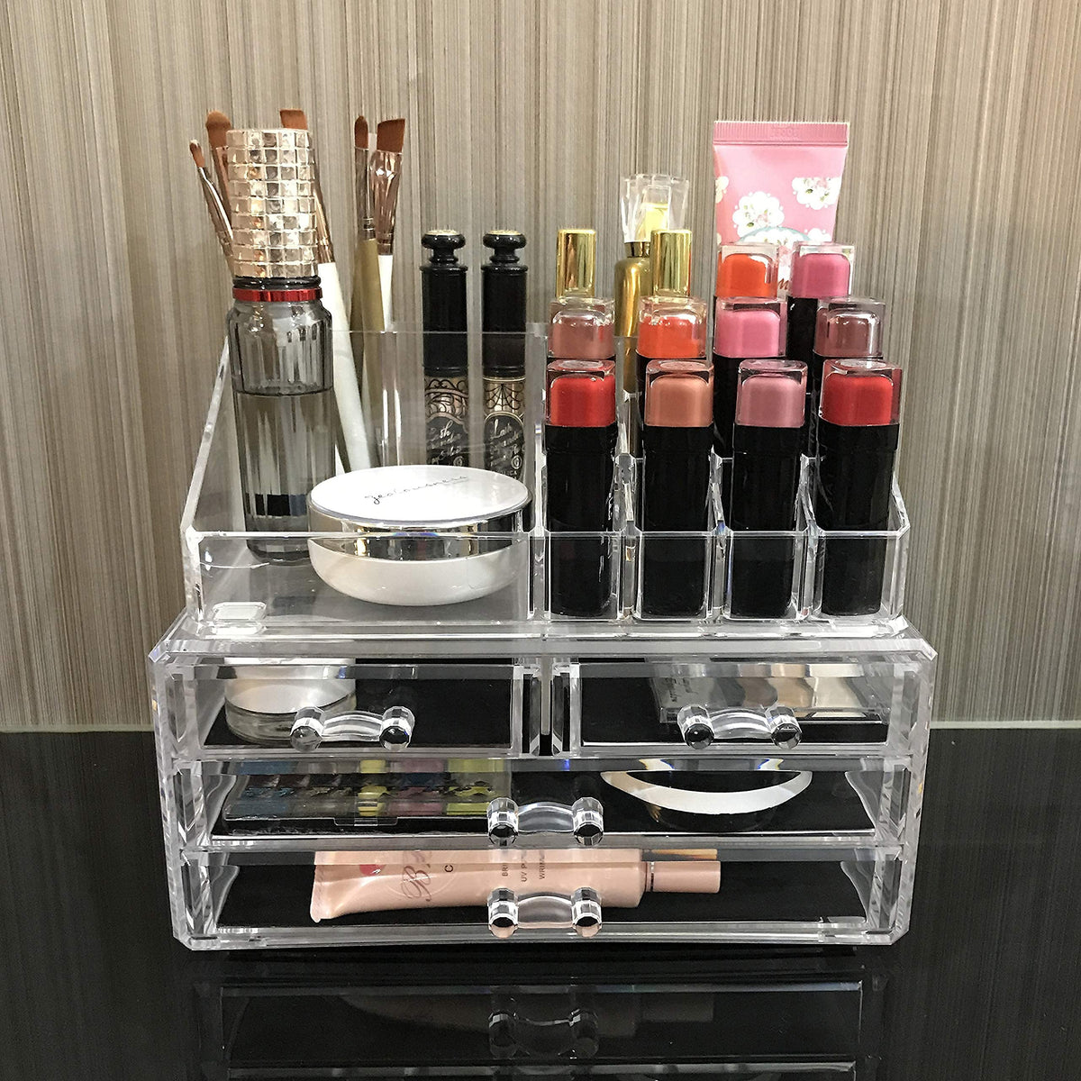 Ikee Design versatile makeup storage keeps daily essentials tidy and within reach.