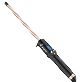 IKV 3/8-inch small wand curling iron creating tight corkscrew curls for defined texture.